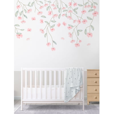 Papel de parede Infantil Floral Suspenso Rosas