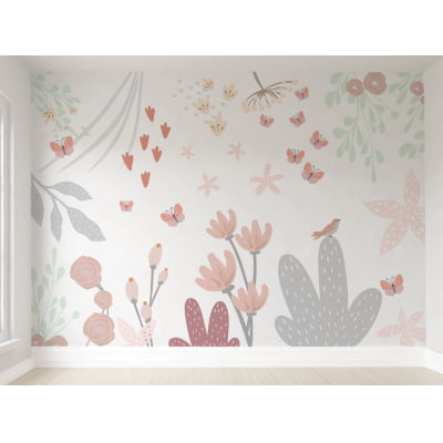 Papel de Parede Infantil Floral - VR520