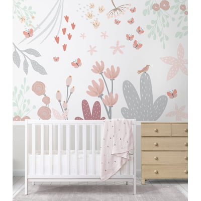 Papel de Parede Infantil Floral - VR520