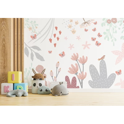 Papel de Parede Infantil Floral