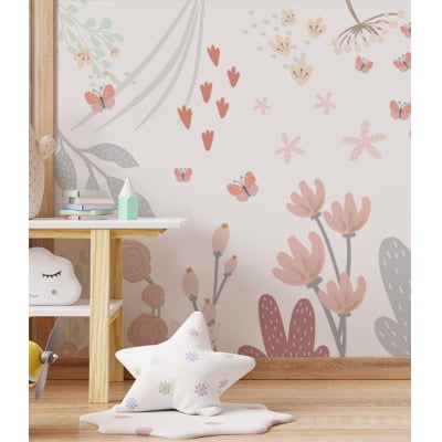 Papel de Parede Infantil Floral