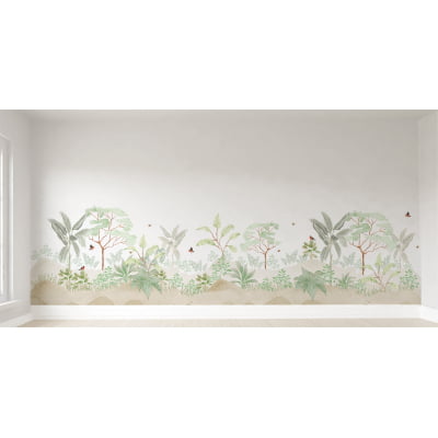 Papel de Parede Infantil Floresta Árvores Aquarela - VR551