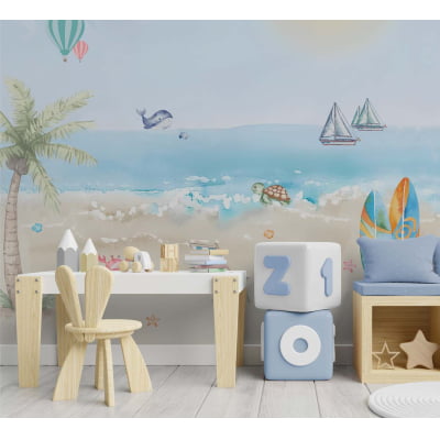 Papel de Parede Infantil Fundo do Mar Praia - VR736