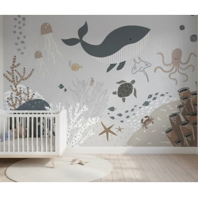 PAPEL DE PAREDE INFANTIL FUNDO DO MAR VR799
