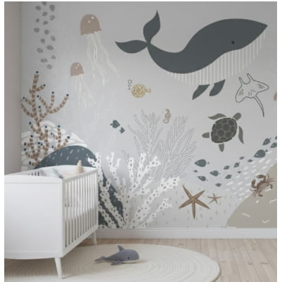 PAPEL DE PAREDE INFANTIL FUNDO DO MAR