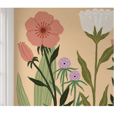 Papel De Parede Infantil Menina Floral Jardim Quarto Bebê VR217