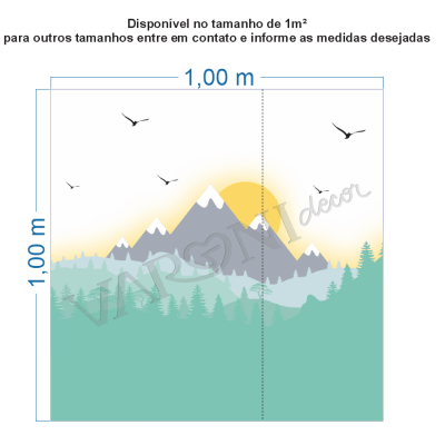 Papel de Parede Infantil Montanhas com Sol -VR773