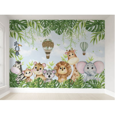 Papel de Parede Infantil Safari Amiguinhos da Floresta