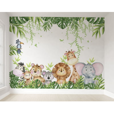 Papel de Parede Infantil Safari Amiguinhos da Floresta