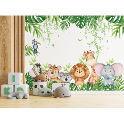 Papel de Parede Infantil Safari Amiguinhos da Floresta