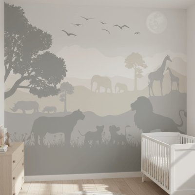 PAPEL DE PAREDE INFANTIL SAFARI ANIMAIS - VR786