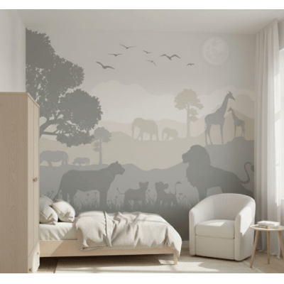 PAPEL DE PAREDE INFANTIL SAFARI ANIMAIS - VR786