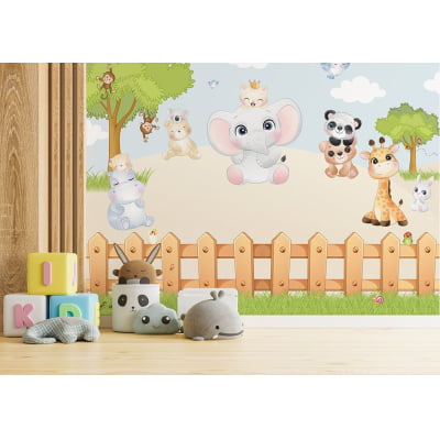 Papel de Parede Infantil Safari Baby