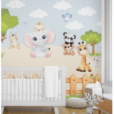 Papel de Parede Infantil Safari Baby