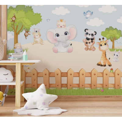 Papel de Parede Infantil Safari Baby
