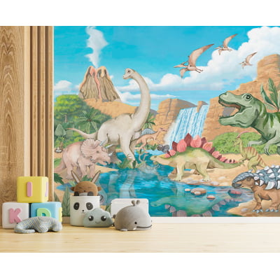 Papel de parede Infantil Safari Dinossauros