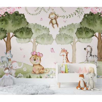 Papel de Parede Infantil Safari