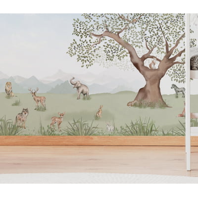 Papel de Parede Infantil Safari Animais - VR555