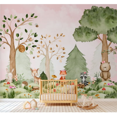 Papel de Parede Infantil Safari no Bosque