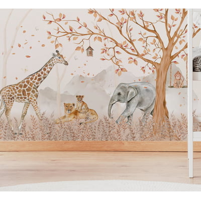 Papel de Parede Infantil Safari