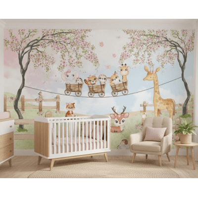 Papel de Parede Infantil Safari- VR755 Papel de parede infantil, Enxovais para Bebê, Kit Berço, Kit Cama, faixa decorativa, régua do crescimento, quadros decorativos infantil.