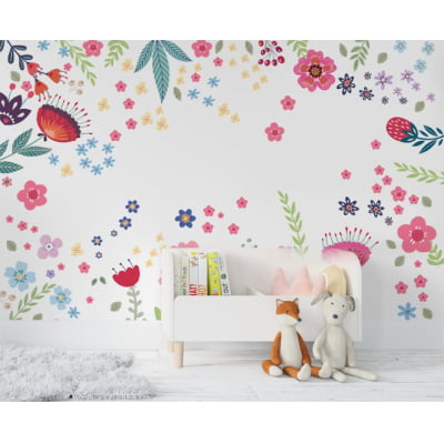 Papel De Parede Rosas Flores De Jardim Floral Infantil - VR604