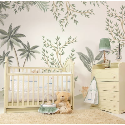 Papel De Parede Safari Animais Floresta Quarto De Bebê Infantil - VR591