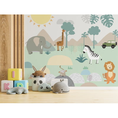 Papel De Parede Fazendinha Cavalos Menino Infantil - VR304