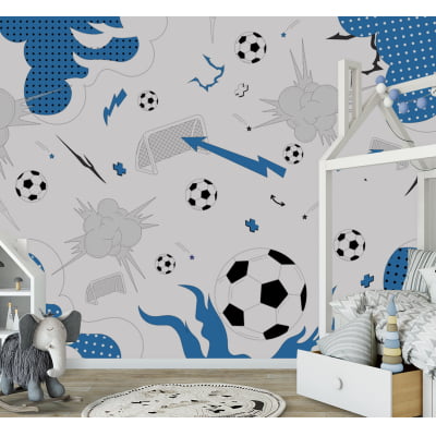 Papel de Parede tema jogo de futebol quarto infantil bebê  - VR693