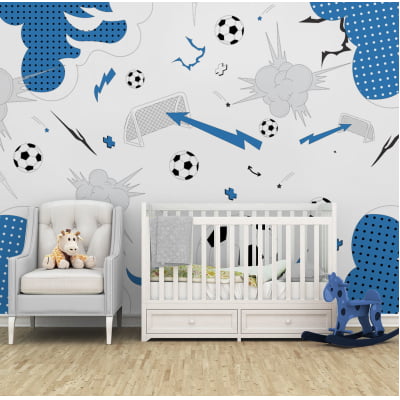 Papel de Parede tema jogo de futebol quarto infantil bebê  - VR693