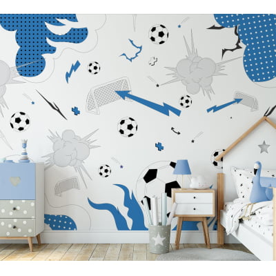 Papel de Parede tema jogo de futebol quarto infantil bebê  - VR693