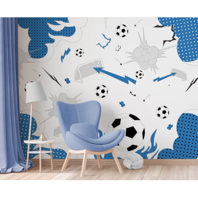 Papel de Parede tema jogo de futebol quarto infantil bebê  - VR693