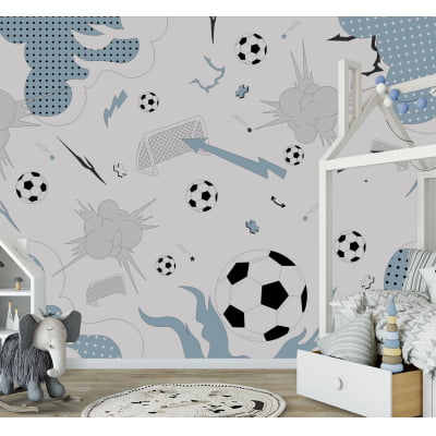 Papel de Parede tema jogo de futebol quarto infantil bebê  - VR693