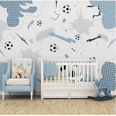 Papel de Parede tema jogo de futebol quarto infantil bebê  - VR693