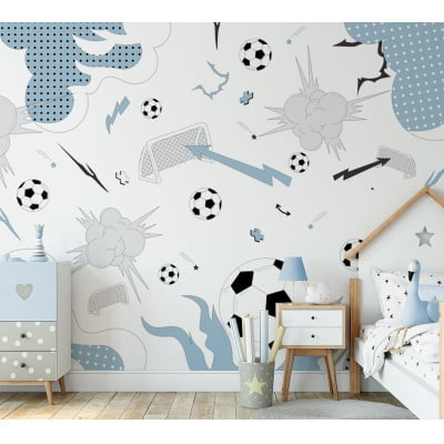 Papel de Parede tema jogo de futebol quarto infantil bebê  - VR693