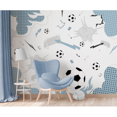 Papel de Parede tema jogo de futebol quarto infantil bebê  - VR693