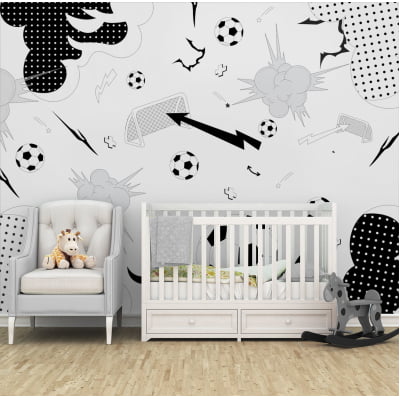 Papel de Parede tema jogo de futebol quarto infantil bebê  - VR693