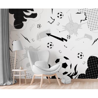 Papel de Parede tema jogo de futebol quarto infantil bebê  - VR693