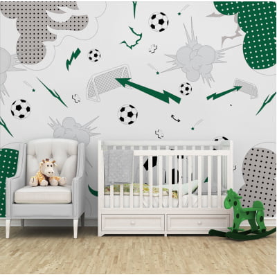 Papel de Parede tema jogo de futebol quarto infantil bebê  - VR693