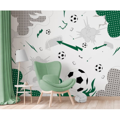 Papel de Parede tema jogo de futebol quarto infantil bebê  - VR693