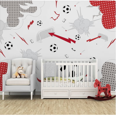 Papel de Parede tema jogo de futebol quarto infantil bebê  - VR693