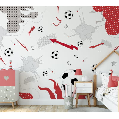 Papel de Parede tema jogo de futebol quarto infantil bebê  - VR693