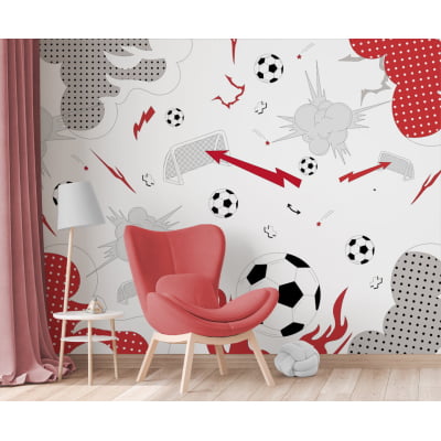 Papel de Parede tema jogo de futebol quarto infantil bebê  - VR693