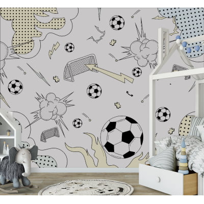 Papel de Parede tema jogo de futebol quarto infantil bebê  - VR693