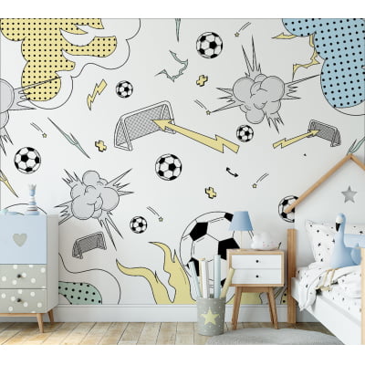 Papel de Parede tema jogo de futebol quarto infantil bebê  - VR693