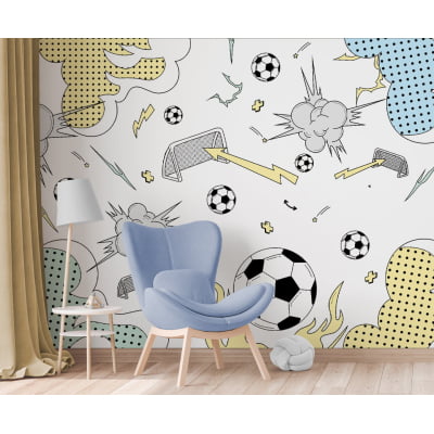 Papel de Parede tema jogo de futebol quarto infantil bebê  - VR693