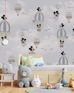 Papel de parede infantil para quarto de bebê Mickey