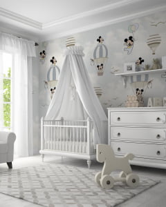 Papel de parede infantil para quarto de bebê Mickey