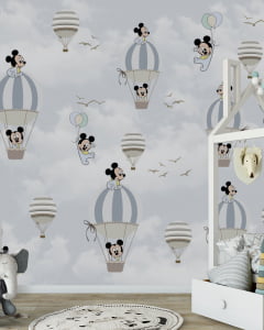 Papel de parede infantil para quarto de bebê Mickey