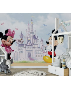 Papel de Parede Infantil Mickey e Minnie